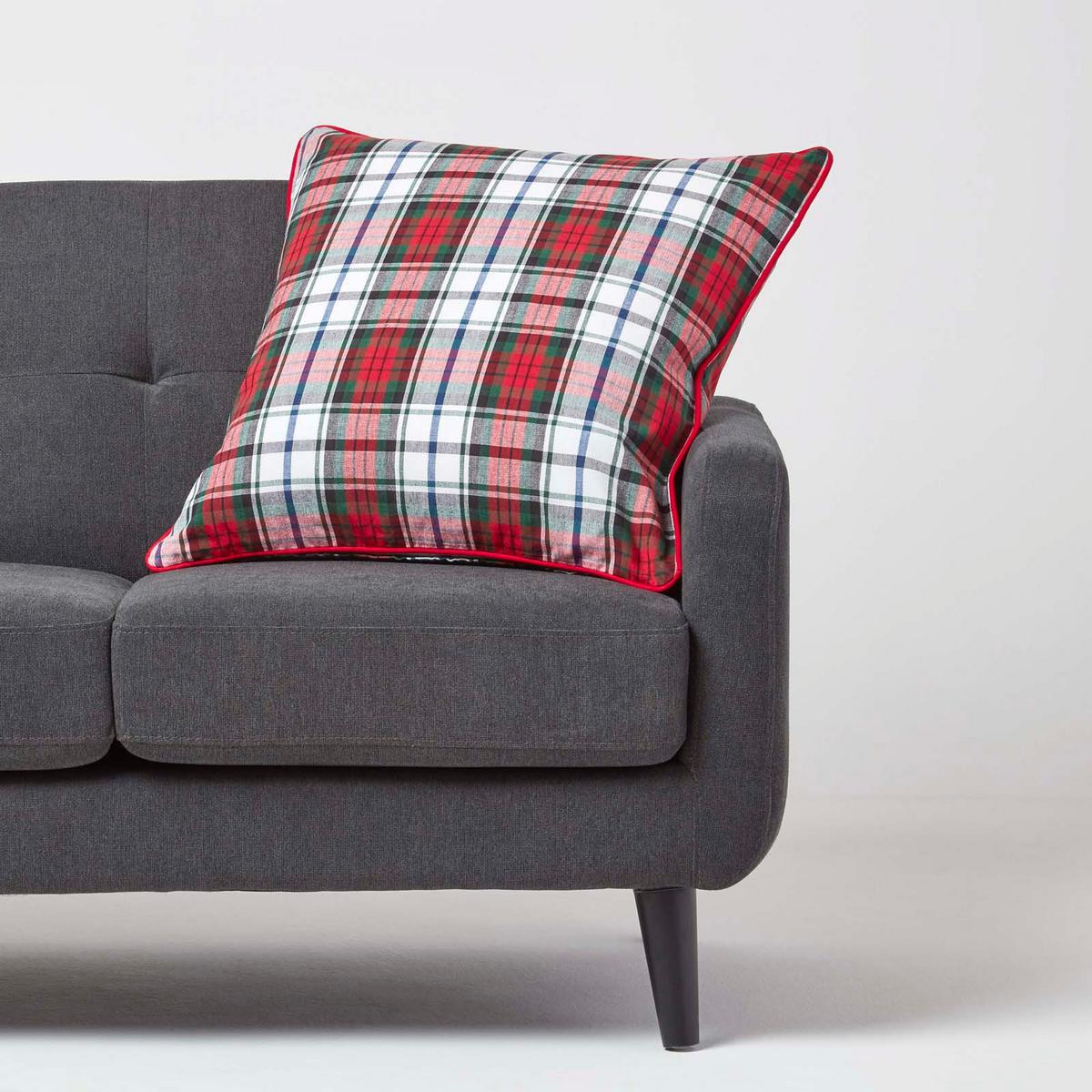KISSENHÜLLE Macduff Schottenkaro 60/60 cm - Rot, Textil (60/60cm) - Homescapes