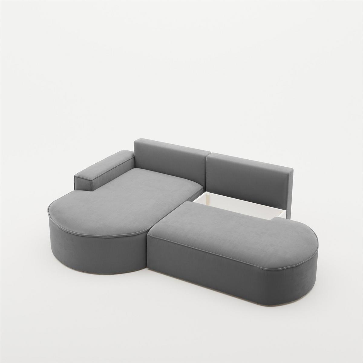 ECKSOFA Venedig Mit Schlaffunktion - Dunkelgrau, Holzwerkstoff/Textil (278/179cm) - Fun Möbel