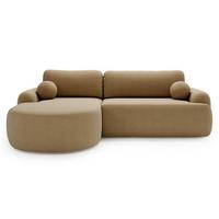 ECKSOFA Aurio Hellbraun Links - Hellbraun, Holz/Textil (177/261cm) - Graingold