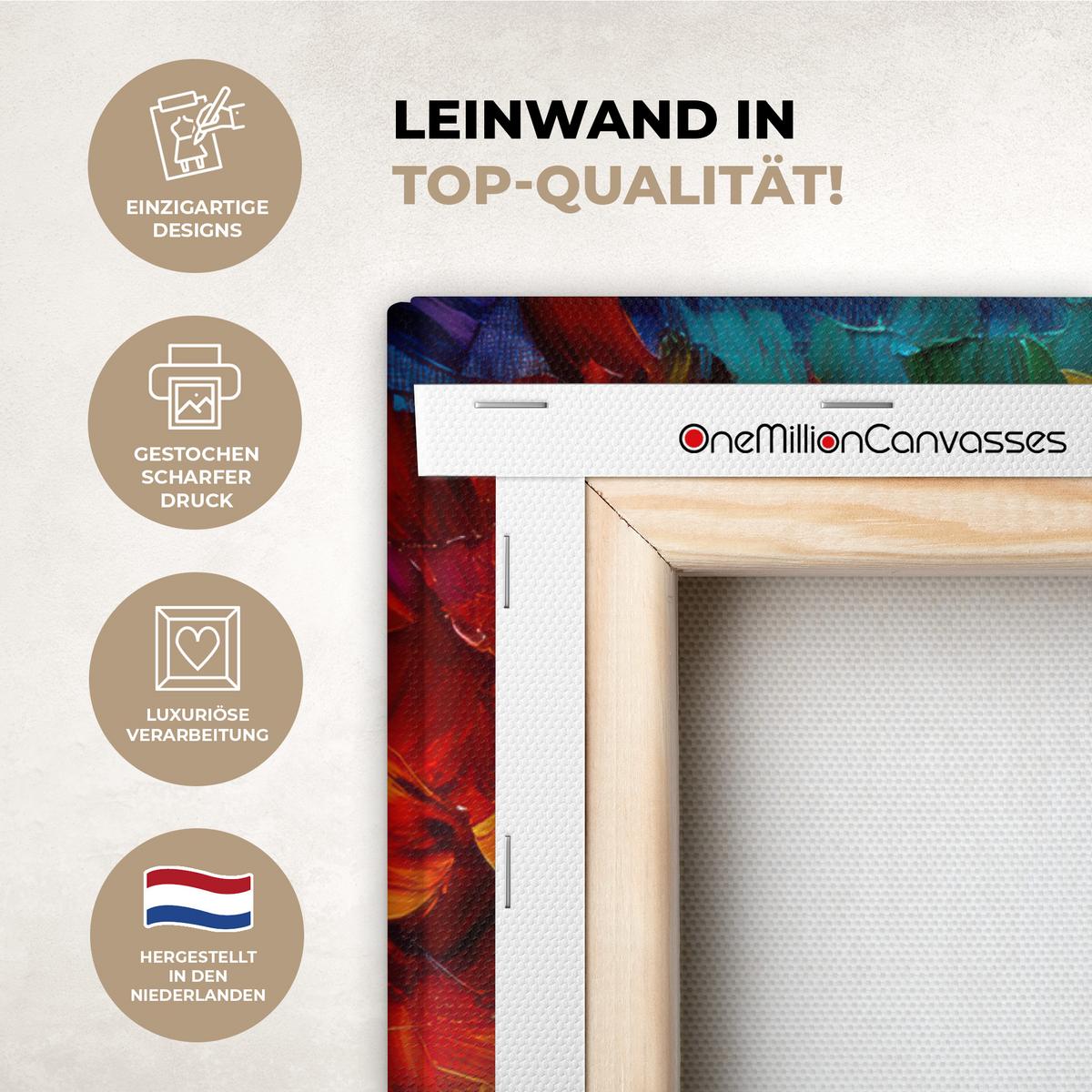 LEINWANDBILD Baum - Kunst - Natur - Sonnenuntergang Wandbild Wohnzimmer 60x80 cm - Multicolor, Textil (60/80cm) - MuchoWow