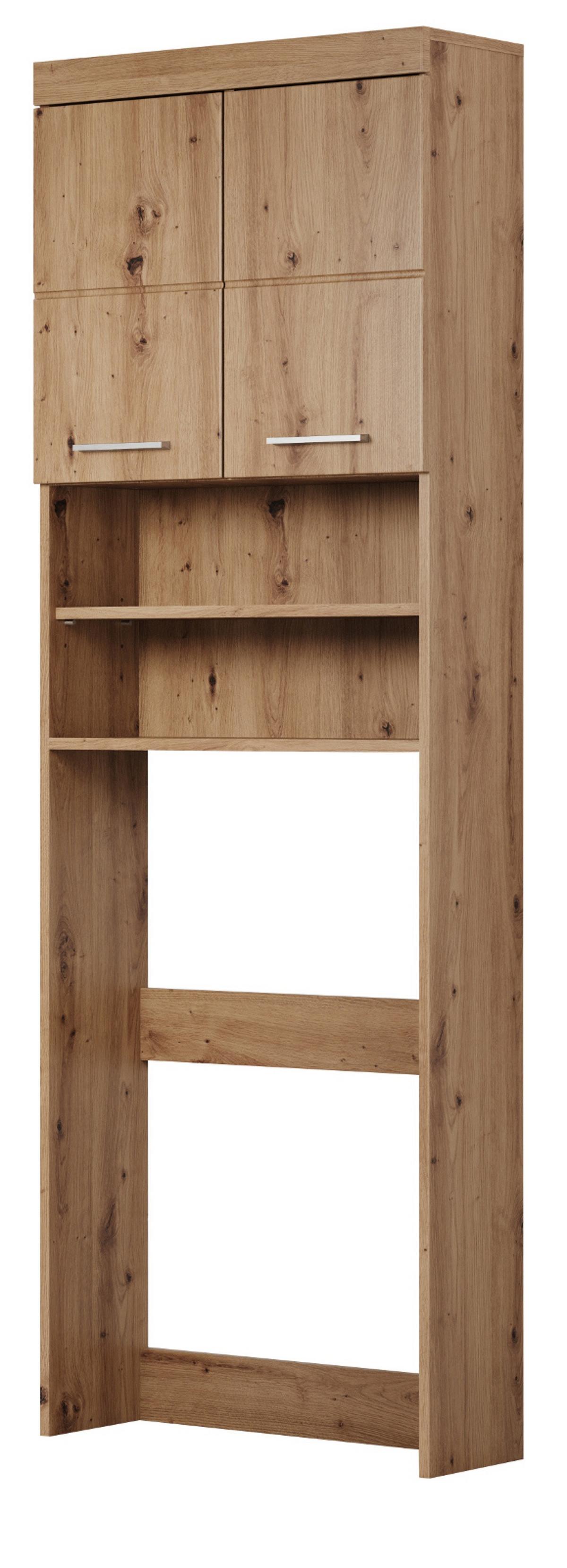 WASCHMASCHINENSCHRANK Asteiche 63 x 187 cm, Waschmaschinenüberbau mit Stauraum - Eichefarben, Holzwerkstoff/Kunststoff (63/187/24cm) - Top.Furn