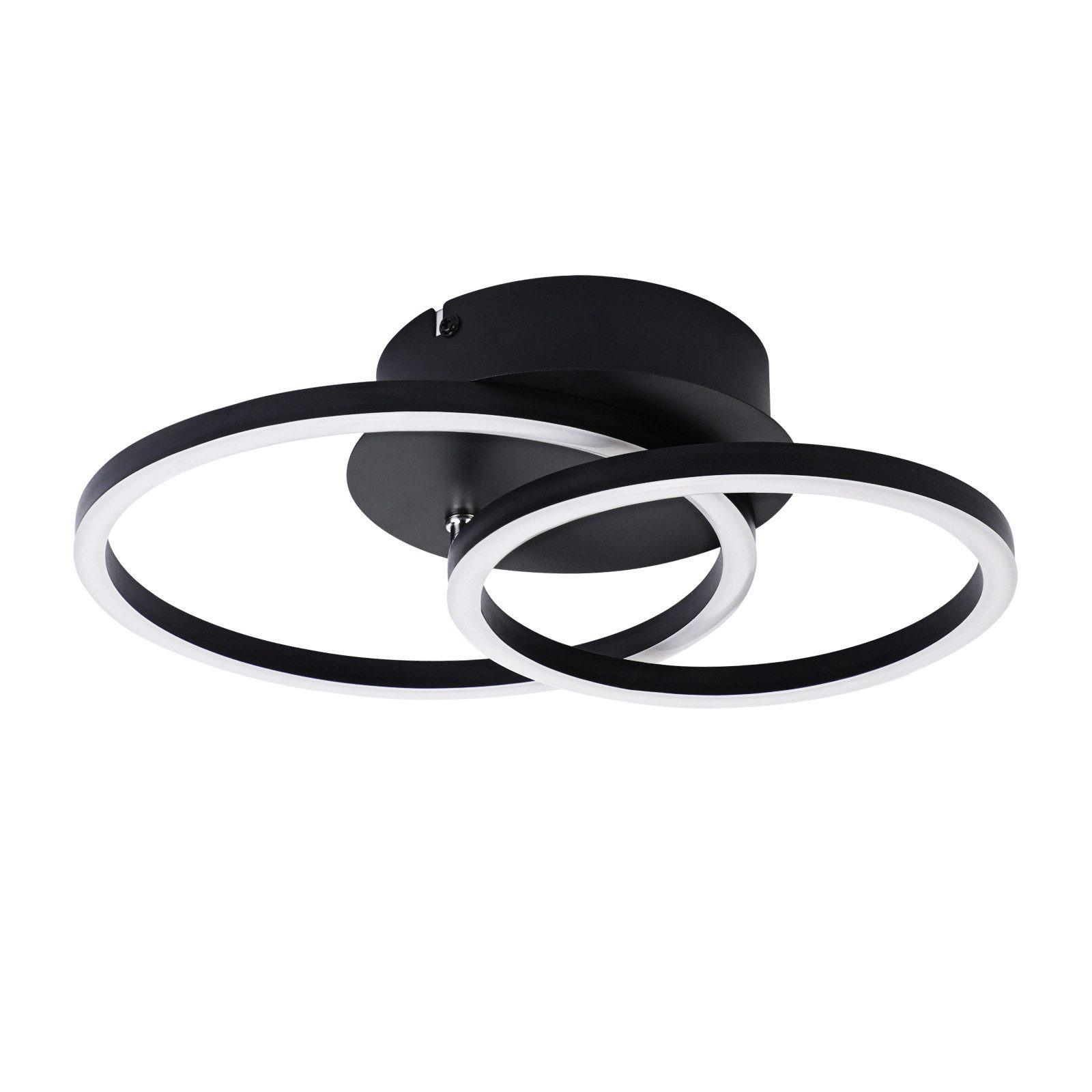 LED-DECKENLEUCHTE Gallagher 34.4/25/7.4 cm - Schwarz, Metall (34.4/25/7.4cm) - Nettlife