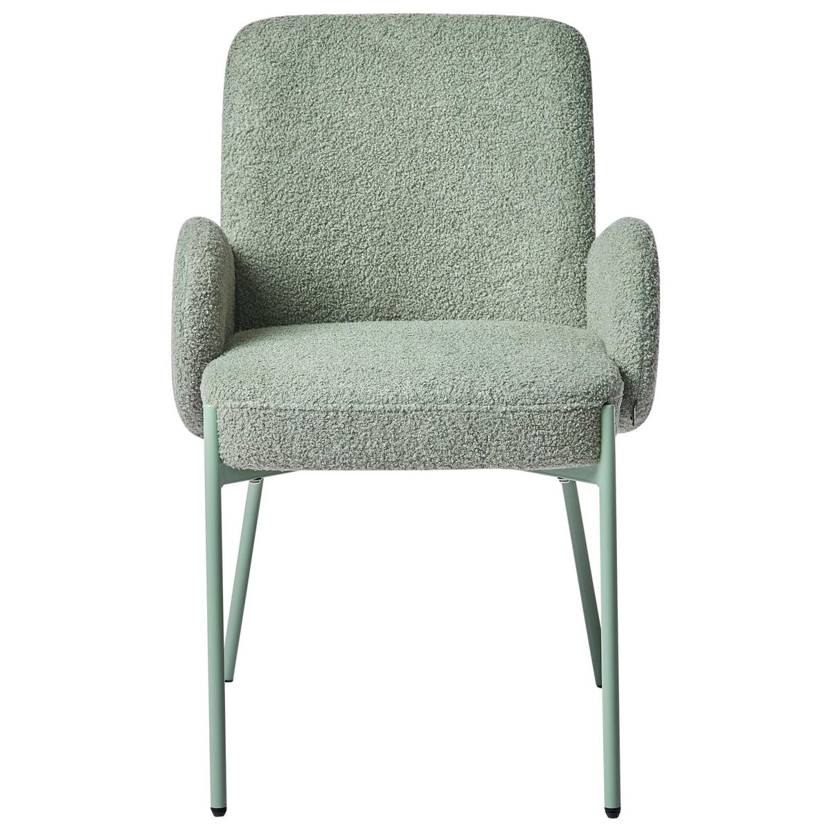 ESSZIMMERSTUHL Bouclé Hellgrün Magee - Hellgrün, Textil (55/86/58cm) - Beliani
