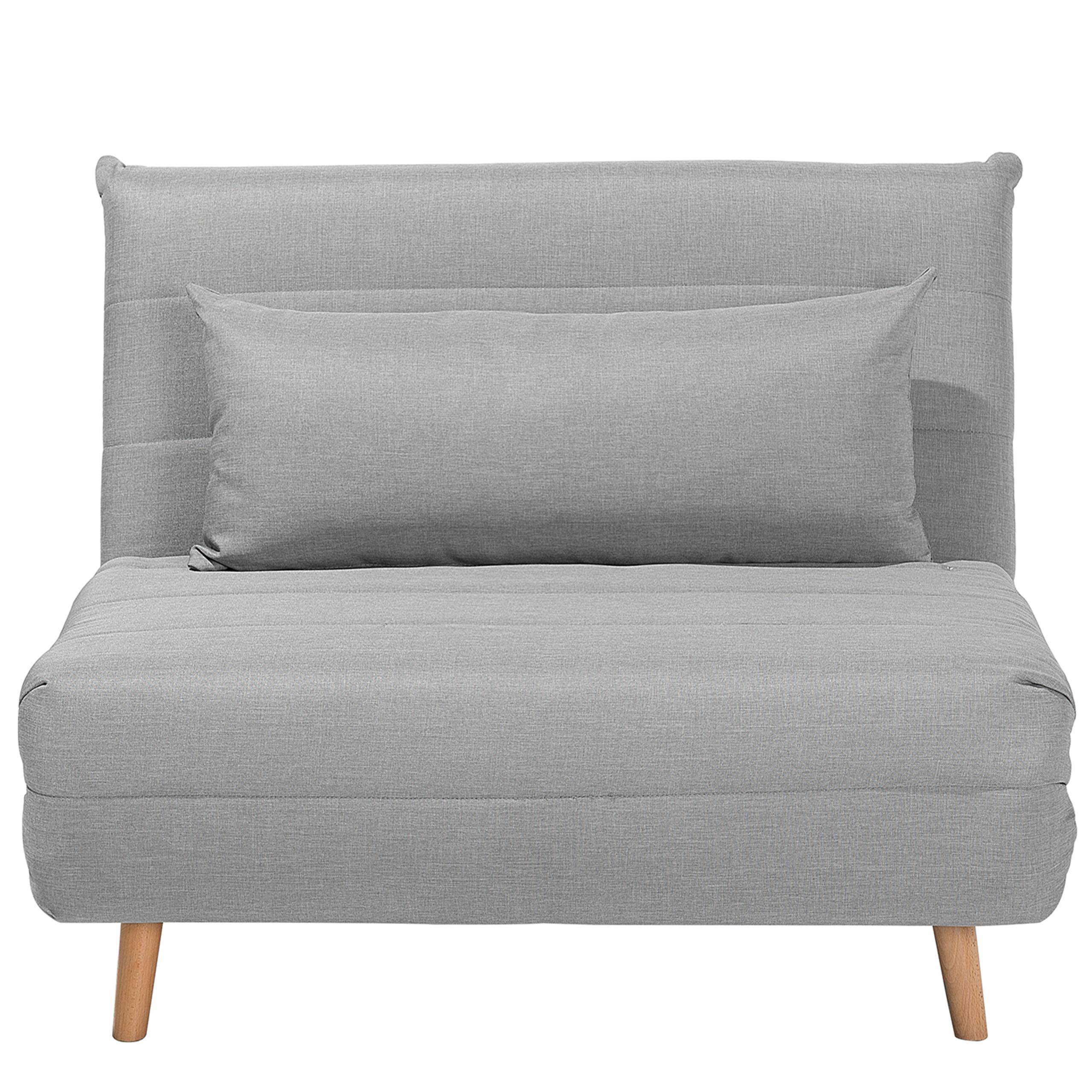 1-SITZER-SCHLAFSOFA Polyester Grau Setten - Hellgrau, Textil (104/82/190cm) - Beliani