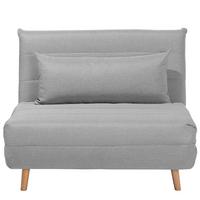 1-SITZER-SCHLAFSOFA Polyester Grau Setten - Hellgrau, Textil (104/82/190cm) - Beliani