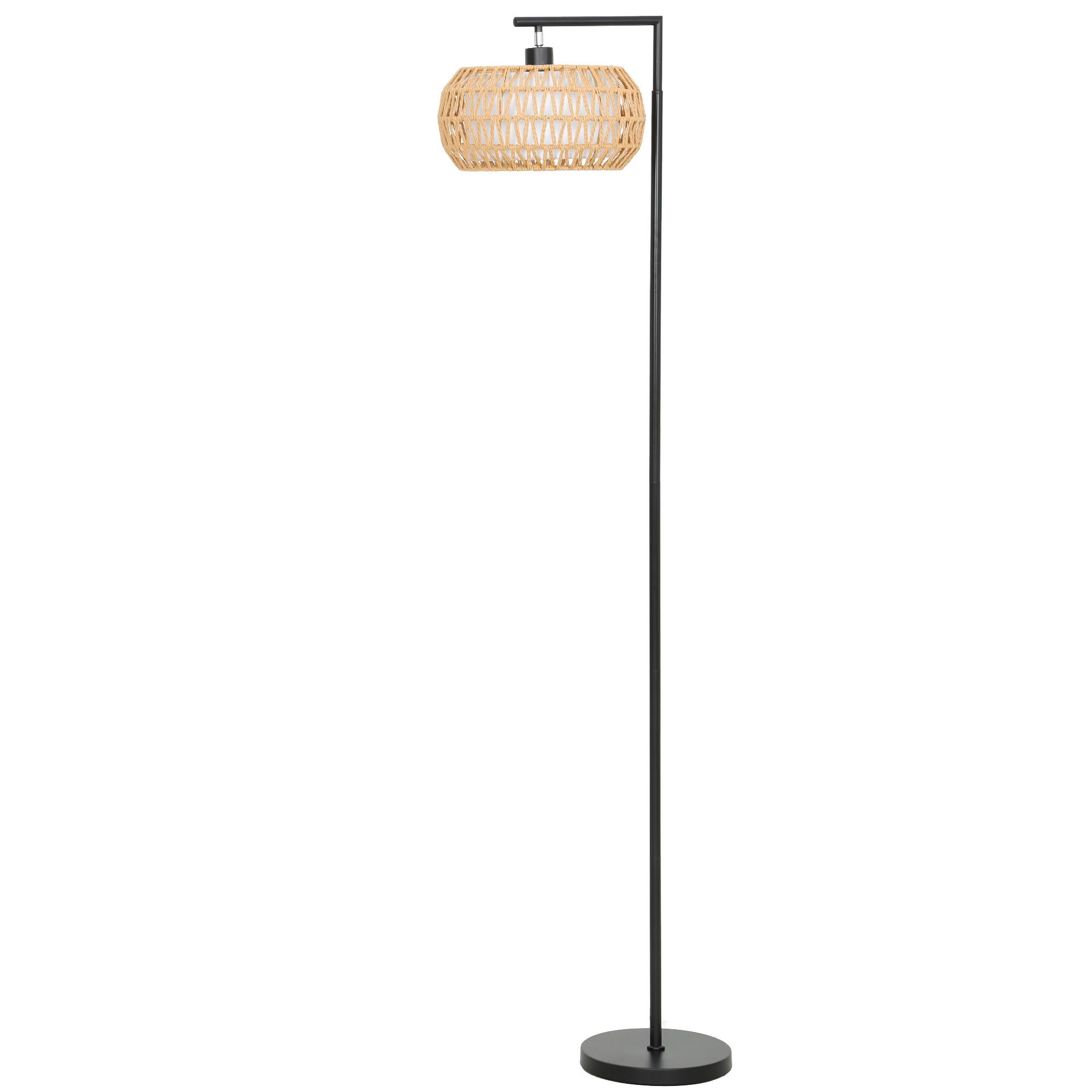 LED-STEHLAMPE Stahl TC-Stoff Schwarz - Schwarz, Metall (52/33/170cm) - HOMCOM
