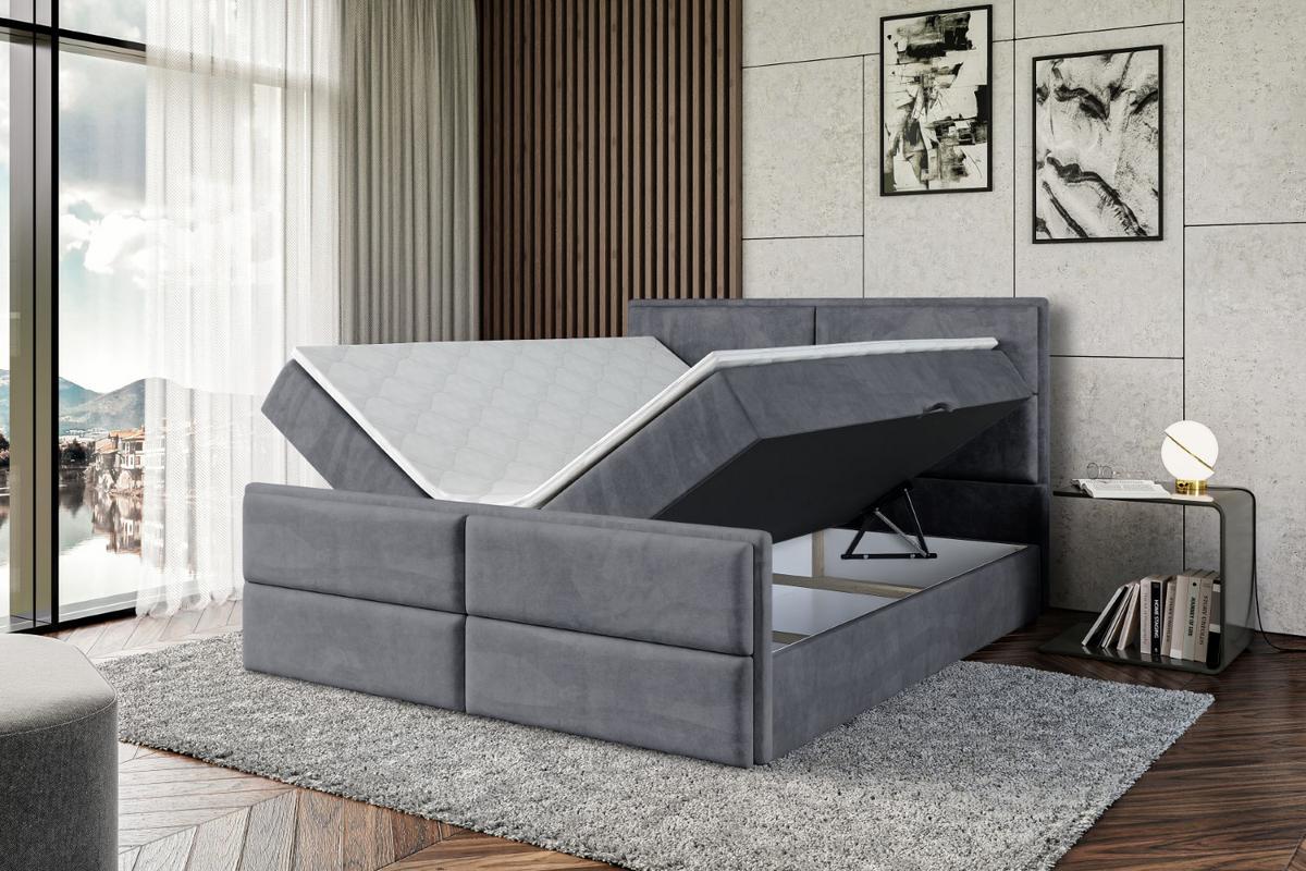 BOXBETT AURA-Z - 160 x 200 - H4 - Dunkelgrau - Dunkelgrau, Holzwerkstoff (160/200cm) - ALTDECOR