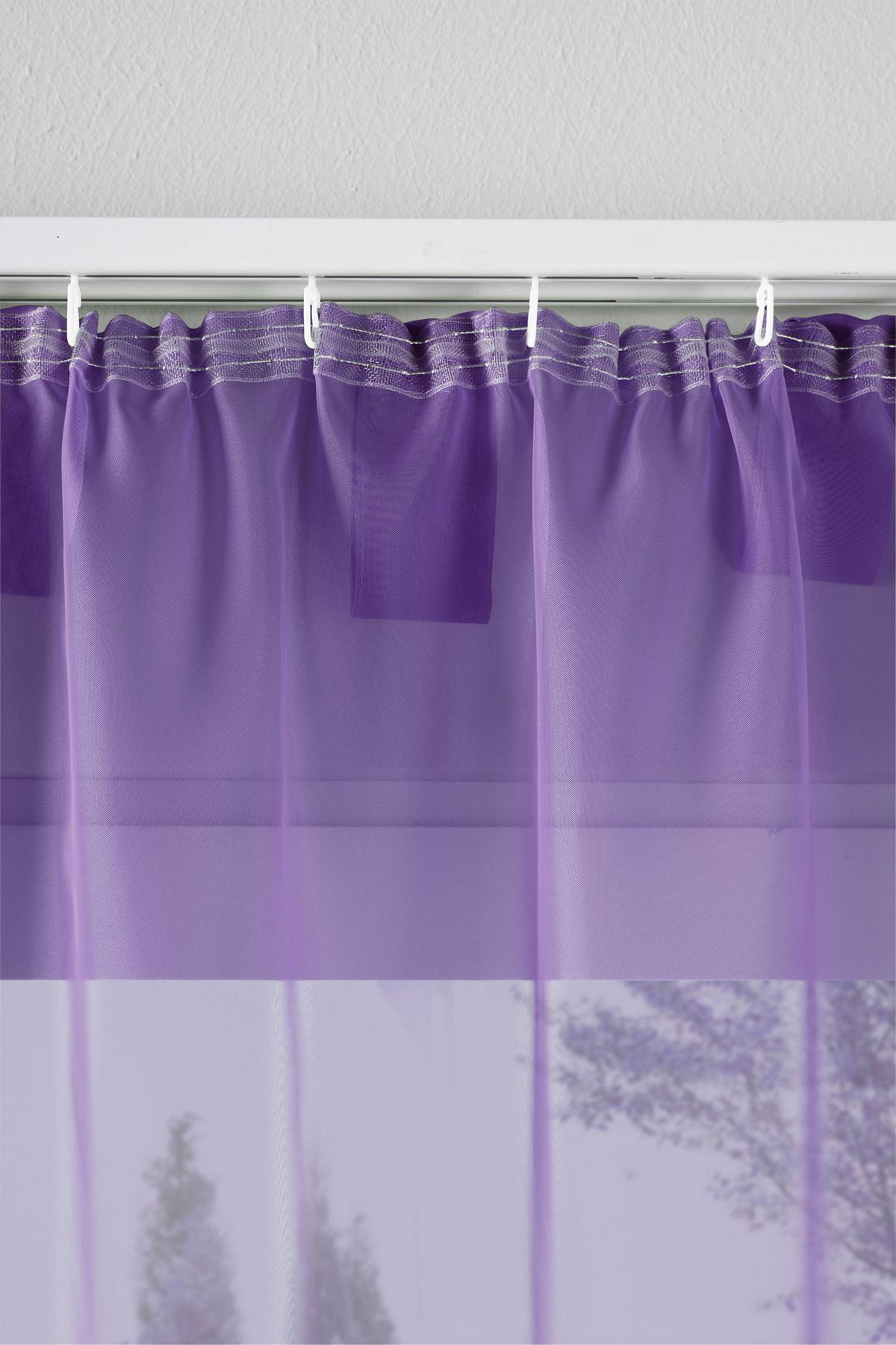 SCHLAUFENGARDINEN Voile 2er Set 225x140 cm Lila - Lila, Textil (140/225cm) - Gardinenbox.eu