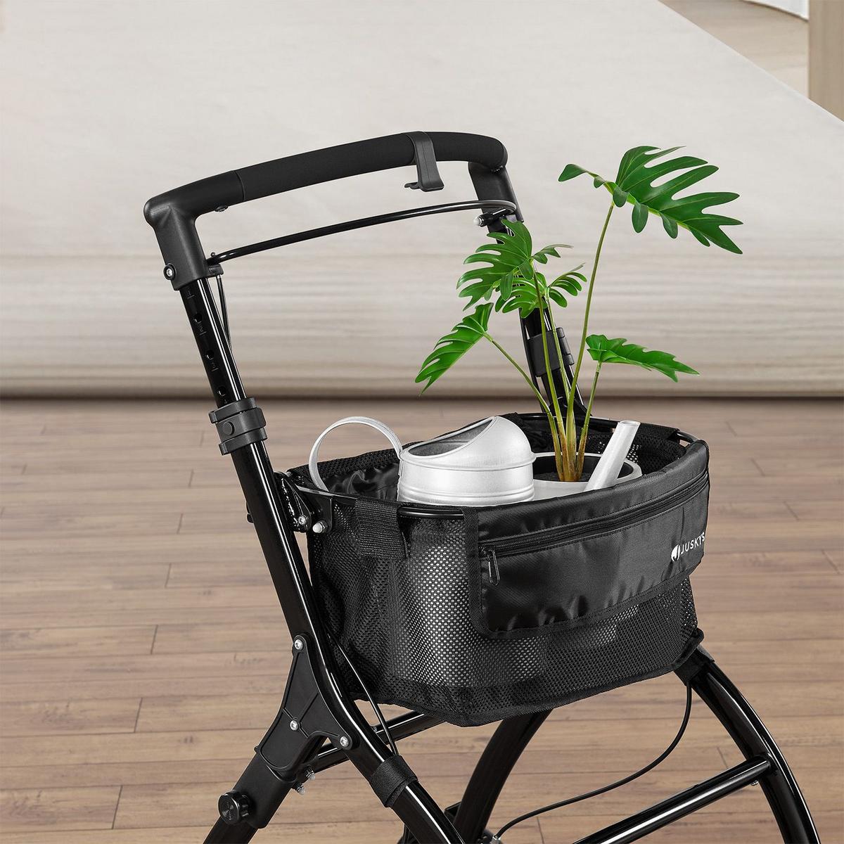 WOHNUNGSROLLATOR Aktiv schwarz mit Transporttasche - Schwarz, Metall (66/90/56cm) - Juskys