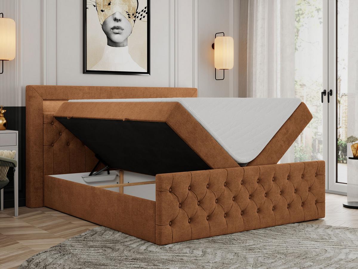 BOXBETT GOLD-9 LED 200/200 Orange Struktur - H4 - Orange, Holz/Textil (200/200cm) - MKS