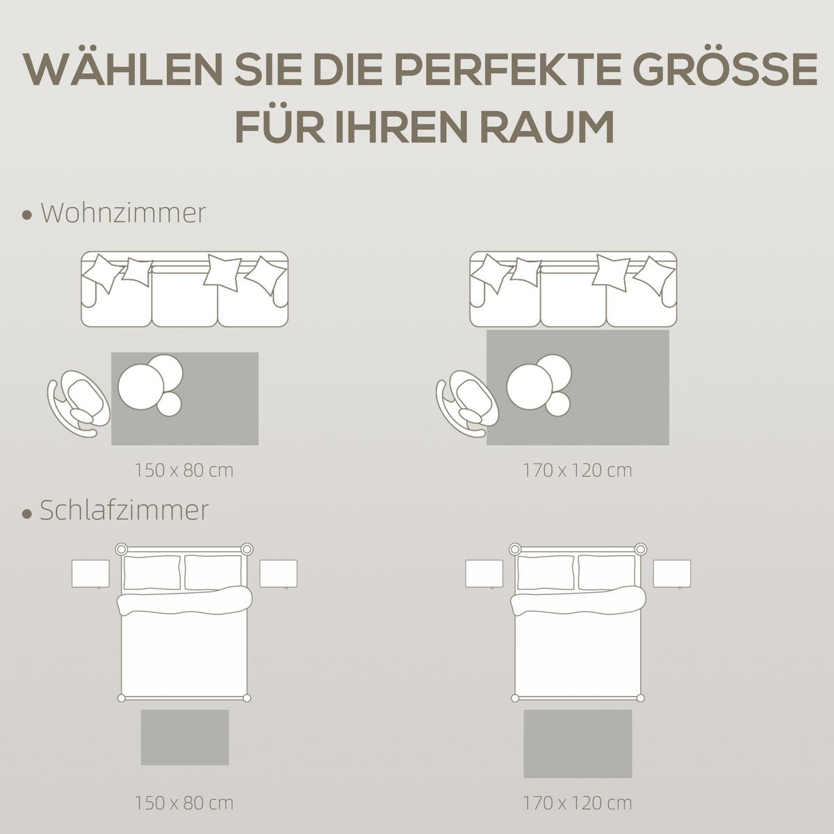 TEPPICH Polypropylen Dunkelgrau - Dunkelgrau, Kunststoff (80/150cm) - HOMCOM
