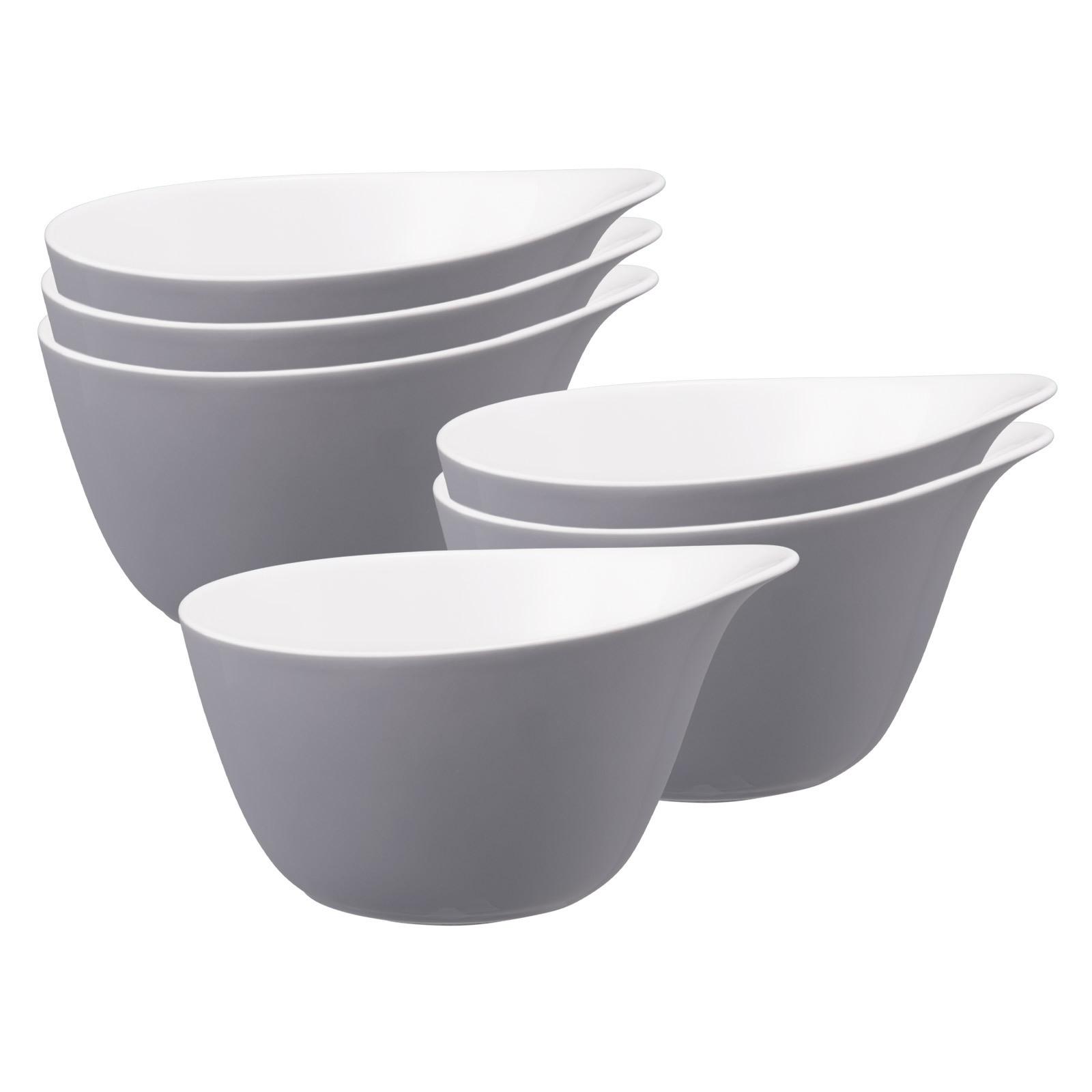MÜSLISCHALEN Life Fashion Elegant Grey 16 x 14 cm 6er Set - Grau, Keramik (15.7/13.7/8.4cm) - Seltmann Weiden
