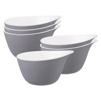 MÜSLISCHALEN Life Fashion Elegant Grey 16 x 14 cm 6er Set - Grau, Keramik (15.7/13.7/8.4cm) - Seltmann Weiden