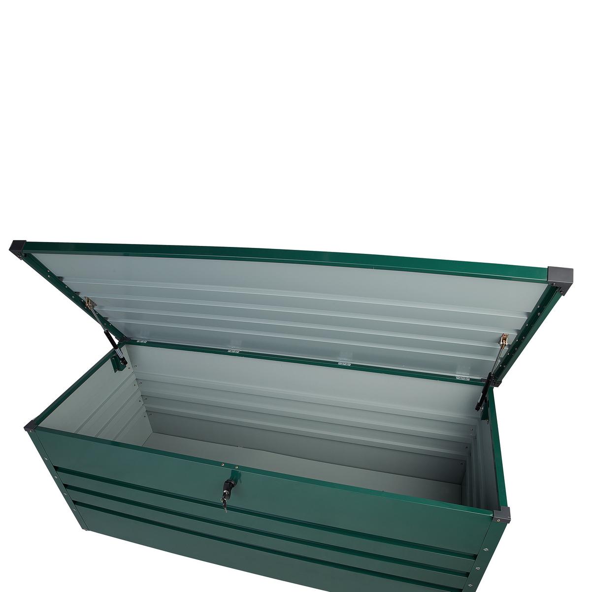 AUFLAGENBOX Stahl dunkelgrün 165/70 cm Cebrosa - Grün, Metall (165/67/70cm) - Beliani