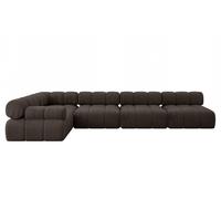 ECKSOFA modulares Sofa Mende-L3 - 380x190x70 cm Braun Velours - Braun, Holzwerkstoff/Textil (380/190cm) - ALTDECOR