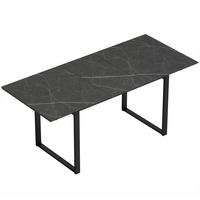 AUSZIEHBARER Esstisch MDF Schwarz - Schwarz, Holzwerkstoff (180/80/75cm) - HOMCOM