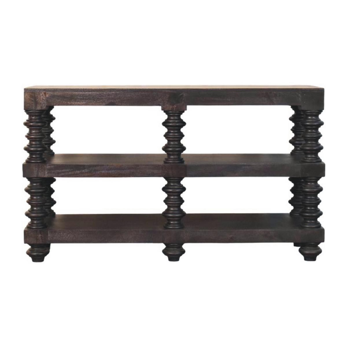 KONSOLENTISCH in tiefem Carbon-Escheton, 2 Ablagen, braun mit Carbon-Finish - Dunkelbraun, Holz (40/130/76cm) - Artisan Furniture