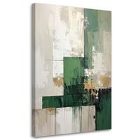 BILD auf Leinwand, Grün beige Abstrakt - Grün, Textil (40/60cm) - Feeby