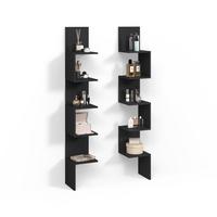 ECKREGAL Vesuvio Schwarz 28 x 175.4 cm 2er Set - Schwarz, Holzwerkstoff (28/175.4/28cm) - Livinity®
