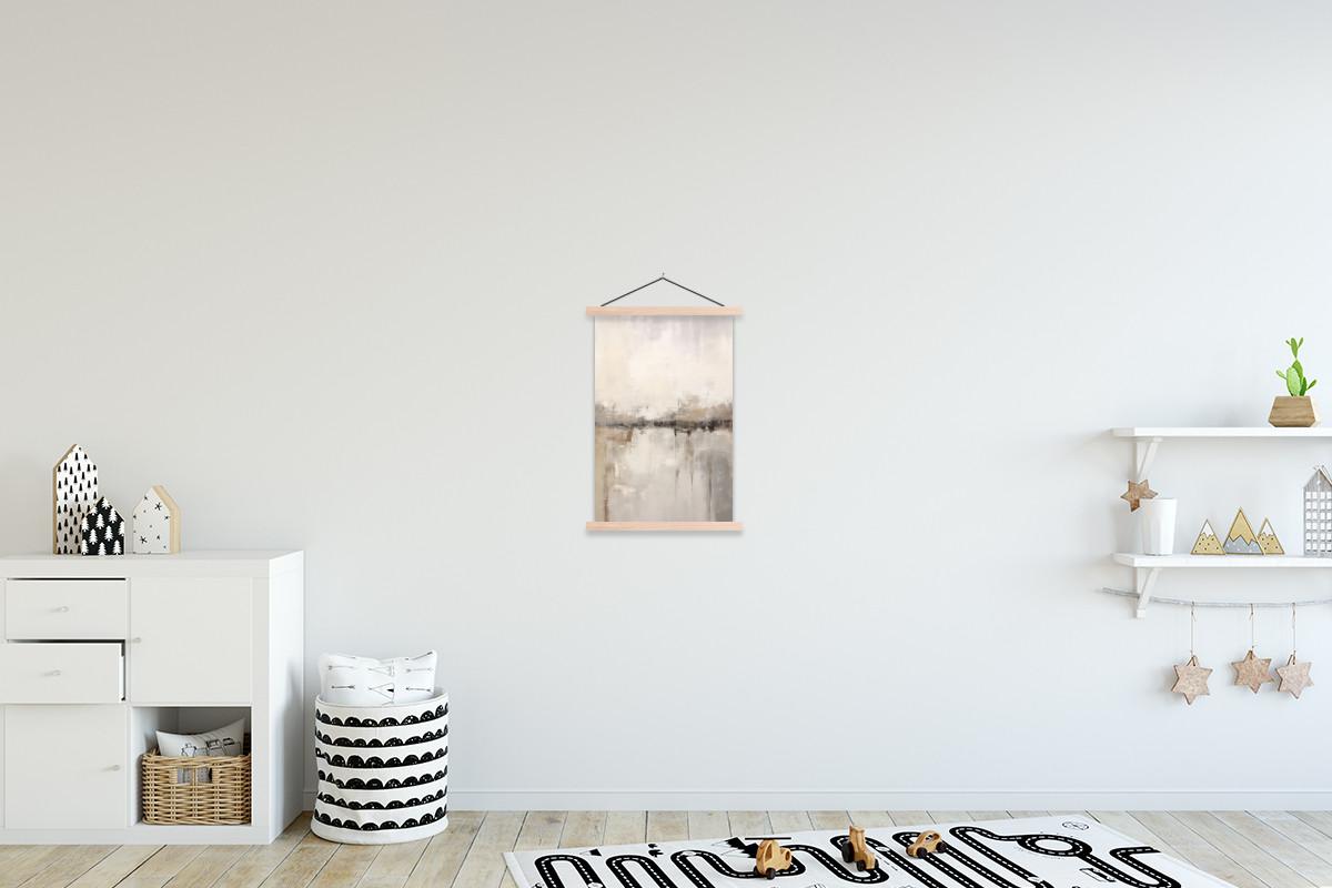 POSTER MIT MAGNETLEISTEN Moderne Kunst - Abstrakt - Beige Deko Wohnzimmer 40x60 cm - Beige, Textil (40/60/0.15cm) - MuchoWow