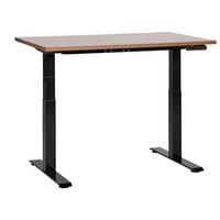 SCHREIBTISCH braunschwarz 120/72 cm elektrisch höhenverstellbar Destin III - Dunkelbraun/Schwarz, Holz (72/120/63cm) - Beliani