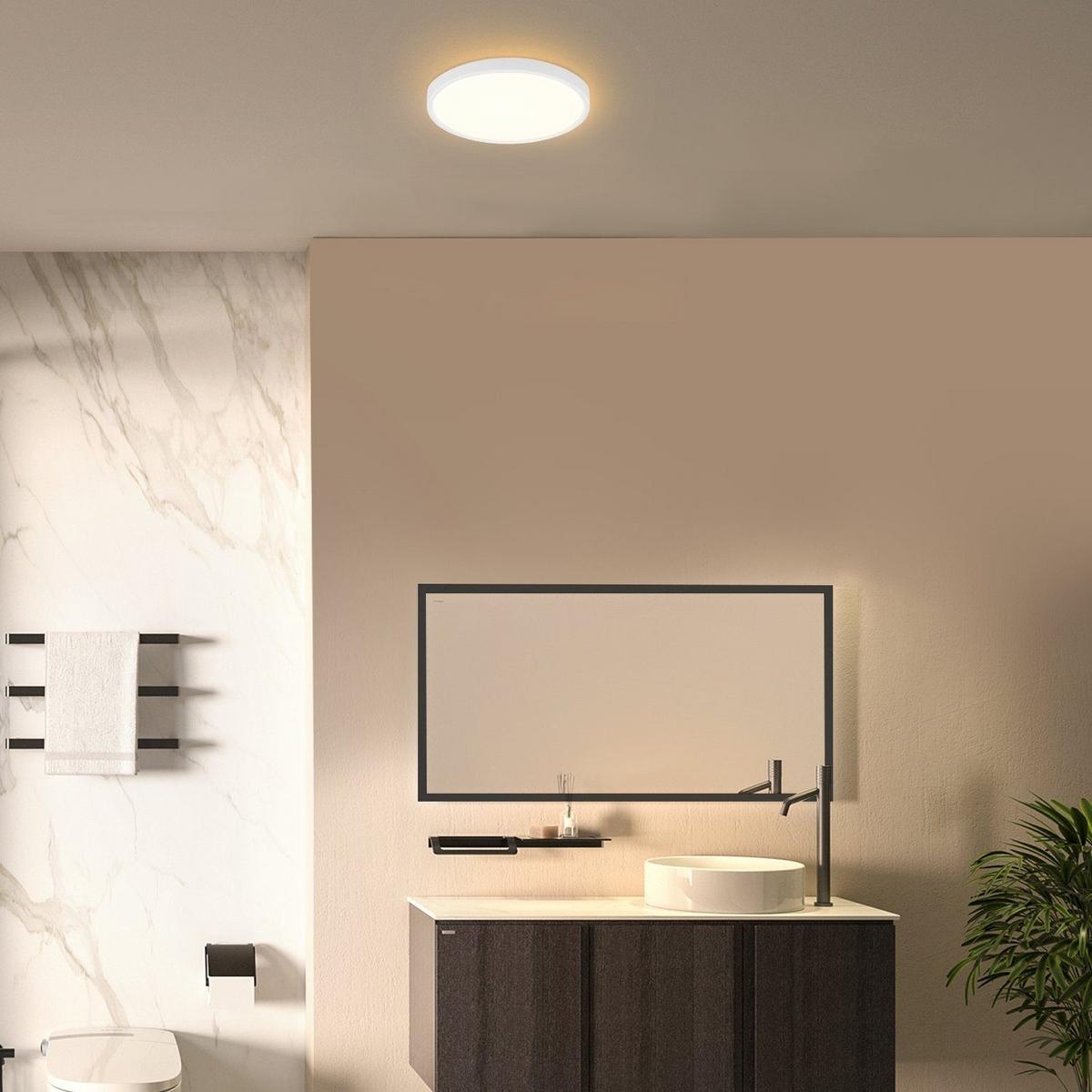 LED-DECKENLEUCHTE Kesselwacht 23.0/2.4/23.0 cm - Weiß, Kunststoff (23/23/2.4cm) - ZMH