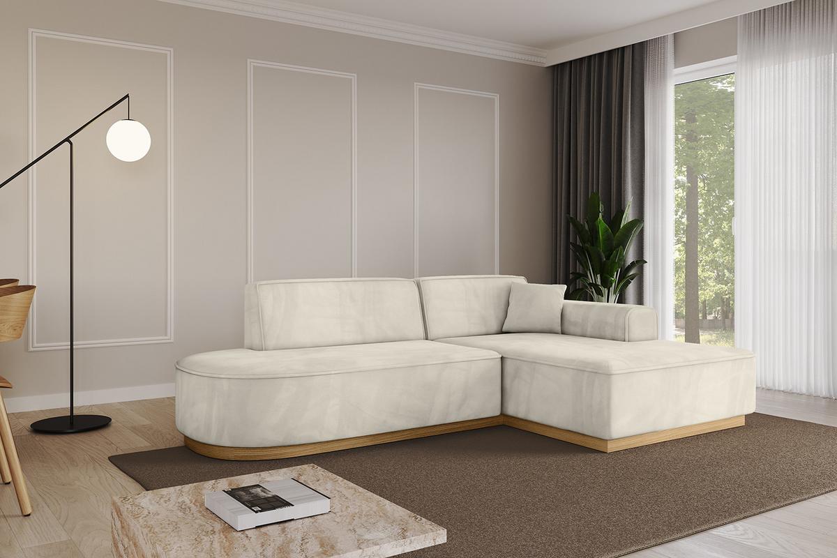 ECKSOFA Ottomane Rechts IREA-L1-v2 - 234x171x83 cm Dunkelgrau - Ecru, Holzwerkstoff/Textil (171/234cm) - ALTDECOR