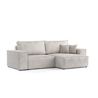 ECKSOFA CAVO mit Schlaffunktion Hellbeige im Wind Stoff - Beige/Schwarz, Holz/Holzwerkstoff (255/148cm) - AltaBeds
