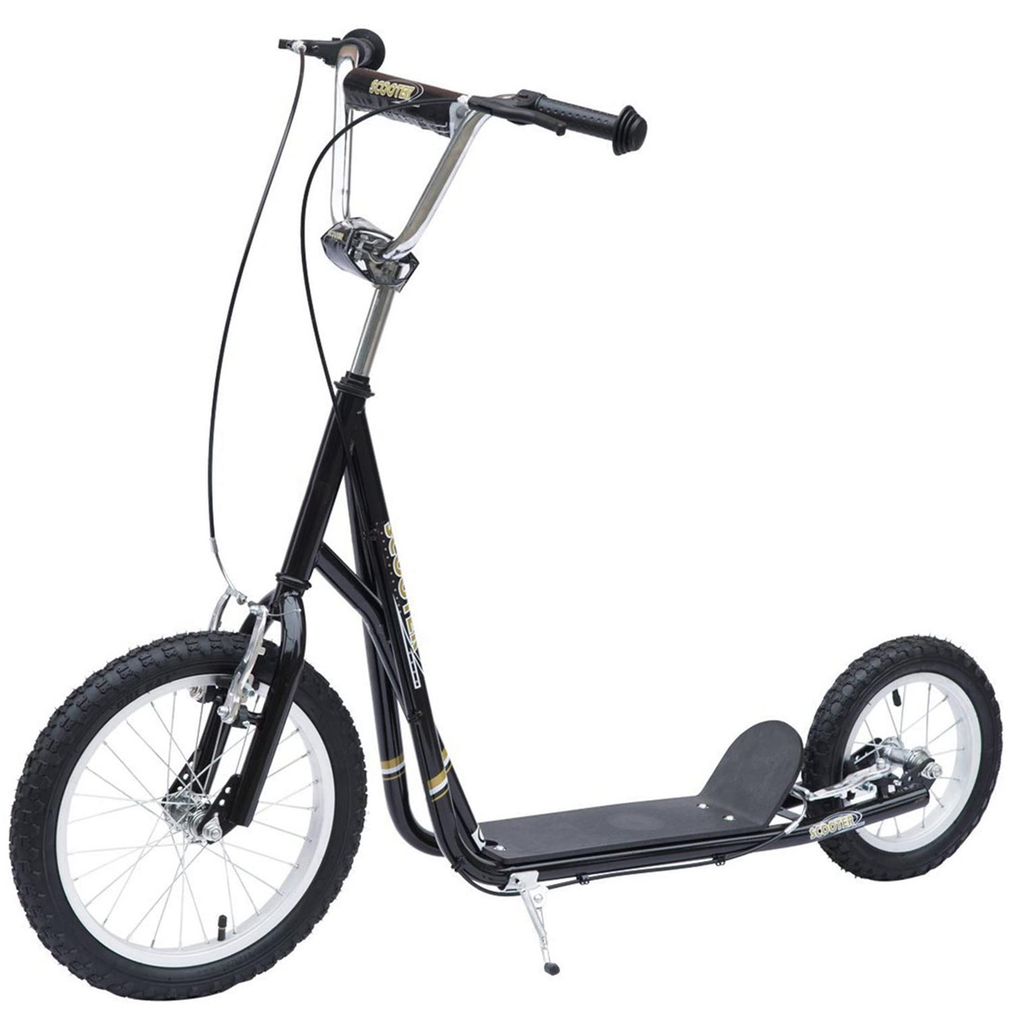 KINDERROLLER, Schwarz/Rosa, Stahl+ Gummi - Schwarz, Metall (135/58/100cm) - HOMCOM