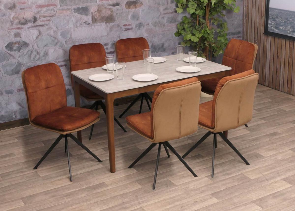 ESSZIMMERSTUHL Braun 6er-Set - Braun, Textil (47/90/56cm) - MCW