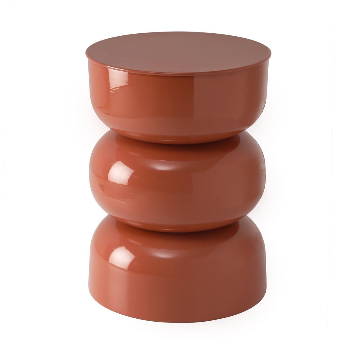 BEISTELLTISCH aus lackiertem Metall 36/50/36 cm - Terracotta, Metall (41/36/50cm) - Calicosy