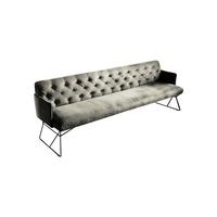ESSZIMMERBANK CHARME Silber Velvet - Silberfarben, Textil (246/85/68cm) - KAWOLA