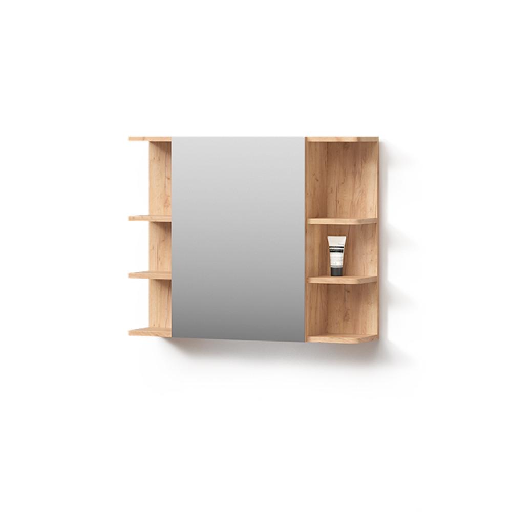 BADSPIEGELSCHRANK Fucino Eiche 79.6 x 64 cm - Eichefarben, Holzwerkstoff (79.6/64/21.2cm) - Livinity®