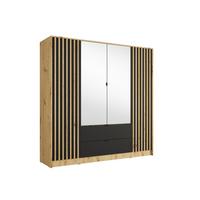 KLEIDERSCHRANK Eiche Artisan, Onyx Schwarz 200/200,5/54,5 - Eiche Artisan, Holzwerkstoff (200/201/55cm) - RAUMHIRSCH FURNITURE