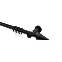 GARDINENSTANGE Platon Savio 160 cm, 1-läufig, 20 mm Ø Schwarz - Schwarz, Metall (160cm) - INTERDECO