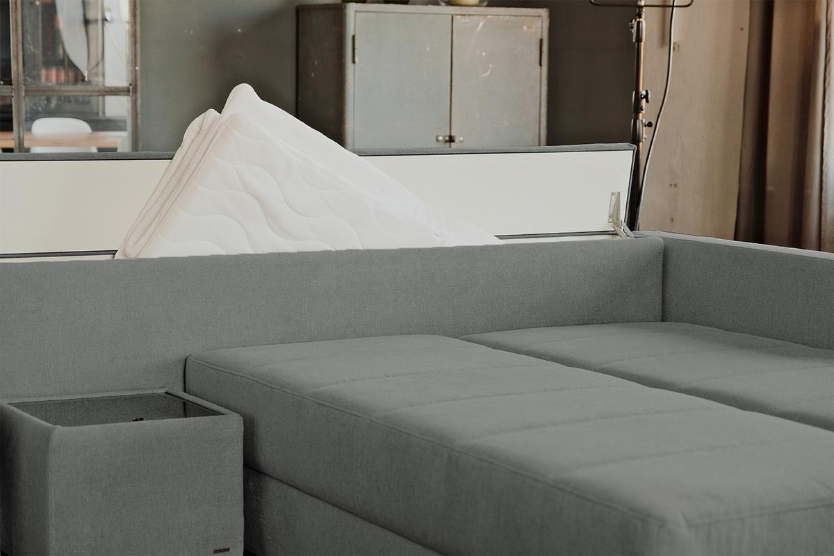 SCHLAFSOFA IDA Anthrazit Webstoff Mit Schlaffunktion - Anthrazit/Schwarz, Textil (287/229cm) - KAWOLA