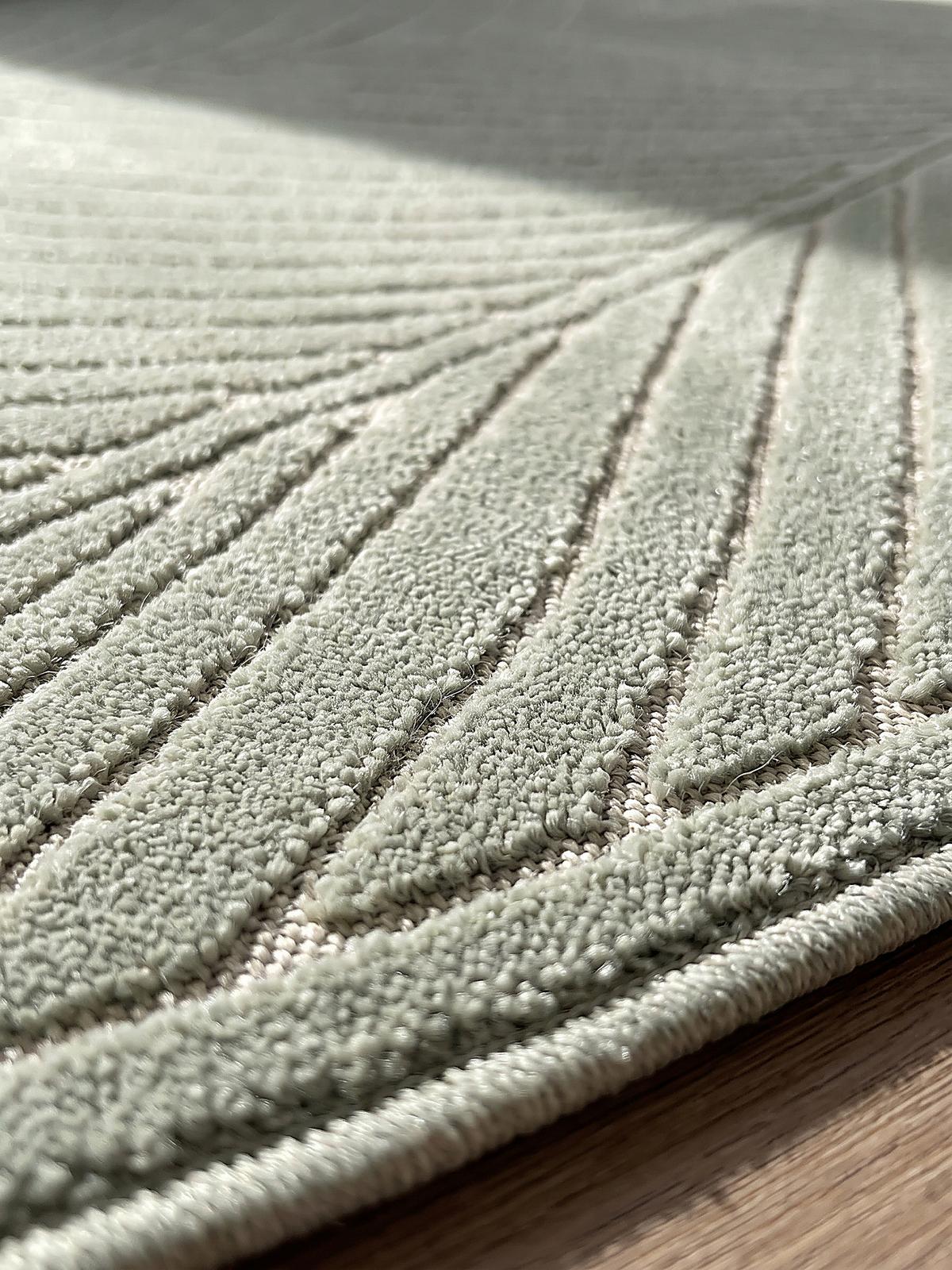 LÄUFER Outdoor, Fußbodenheizung-geeignet, mit Blattmotiv, aus Polypropylen, ENGADIN in Salbeigrün, 80 x 150 cm - Grün, Textil (80/150cm) - KADIMA DESIGN