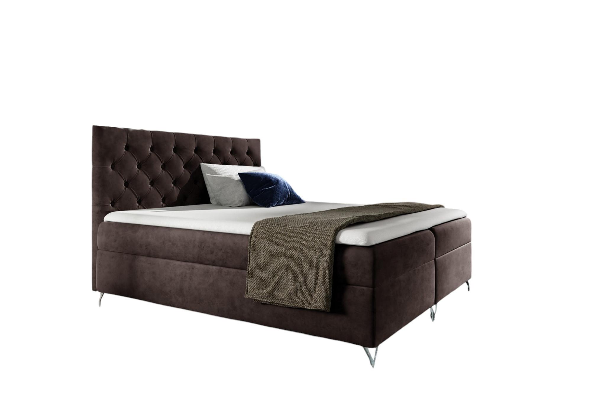 BOXBETT Ambre In Fresh - Braun, Holzwerkstoff/Textil (120/200cm) - Fun Möbel