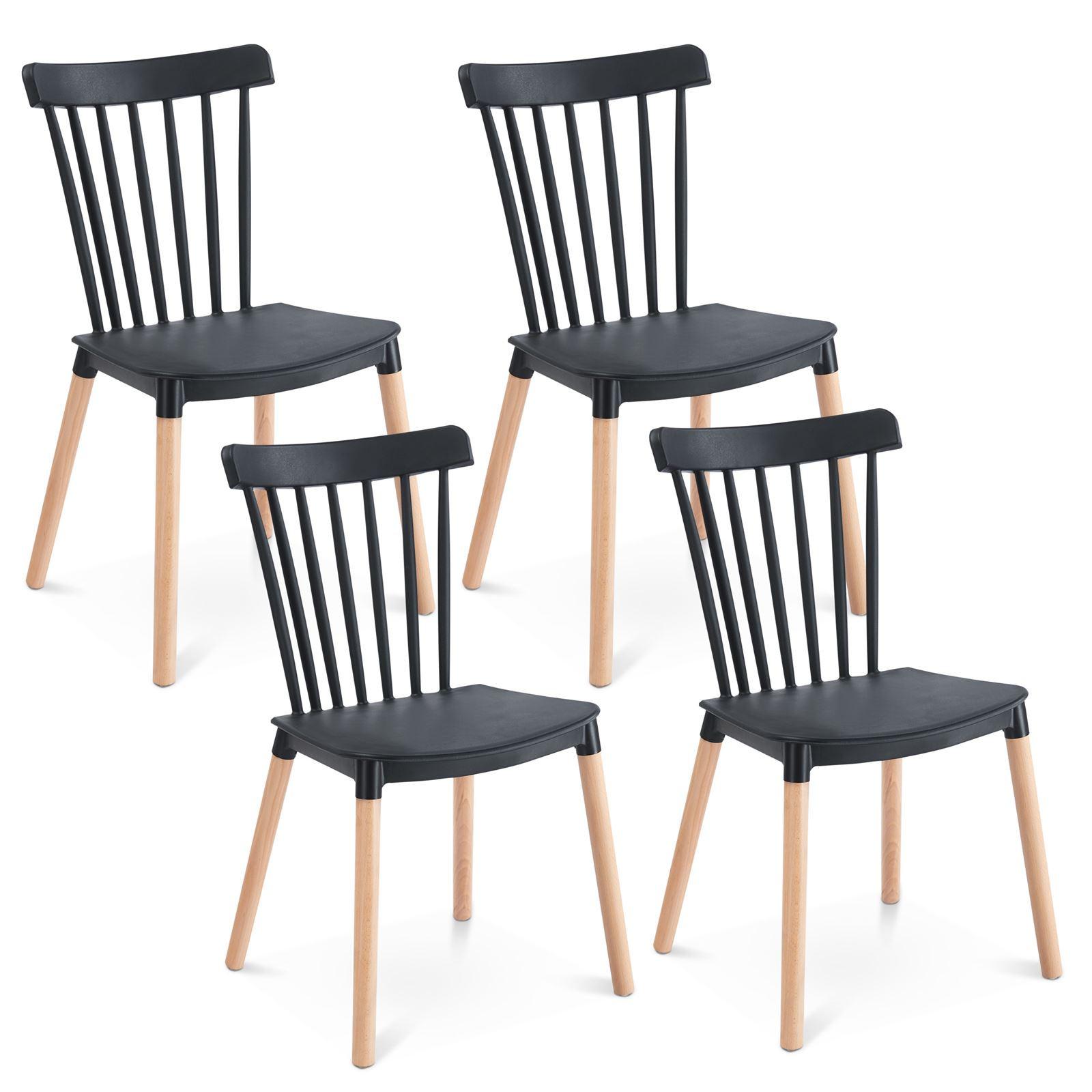 ESSZIMMERSTUHL RAVI 4er-Set schwarz - Schwarz, Kunststoff (43/81/40cm) - IDIMEX