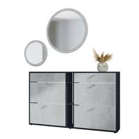 GARDEROBE Florence Beton Oxid Optik - Hellgrau, Holzwerkstoff (155.5/200/28cm) - Vladon
