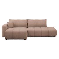 ECKSOFA Furyn O Boucle, Seite: Links - Hellbraun/Schwarz, Holzwerkstoff/Kunststoff (262/145cm) - MIRJAN24