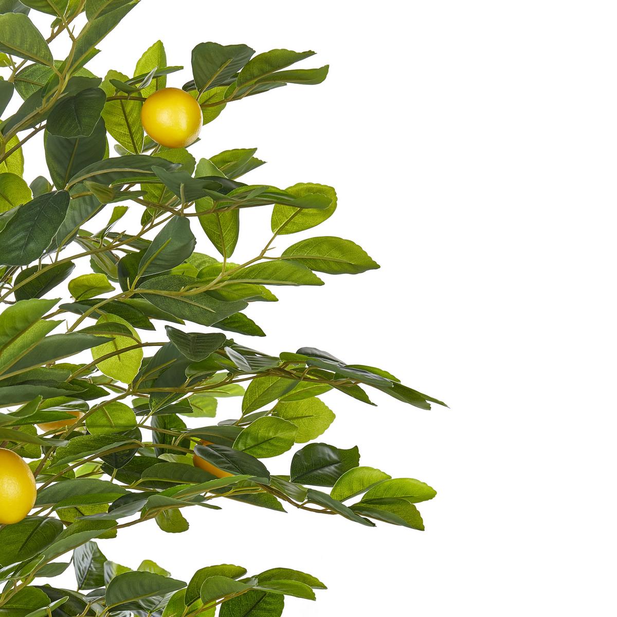 KUNSTPFLANZE im Blumentopf 156 cm Grün/Schwarz Lemon Tree - Schwarz/Grün, Kunststoff (156cm) - Beliani