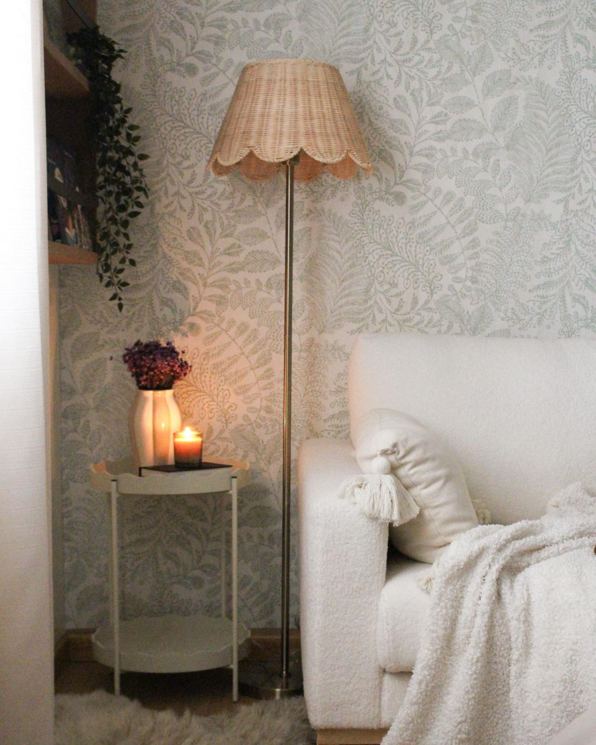 STEHLAMPE Naturfarben Salm - Messingfarben/Naturfarben, Kunststoff (40/40/148cm) - Beliani