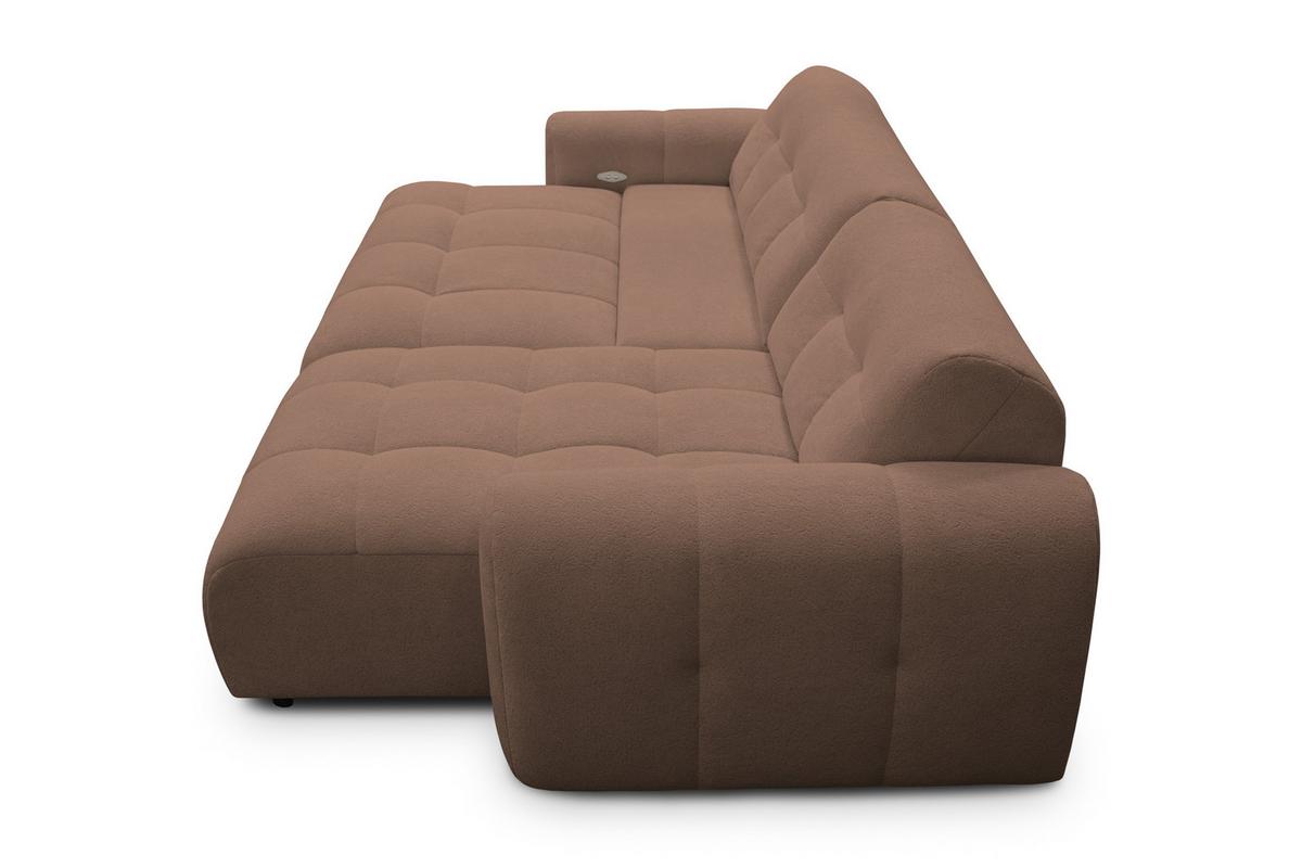 ECKSOFA LUMERO 4-Sitzer RECHTS, braun - Schwarz/Braun, Holz/Textil (275/166cm) - Courtois Laville
