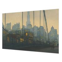 FOTOTAPETE 104x70 cm - Abendpanorama - Grau, Textil (104/70cm) - Wallfluent