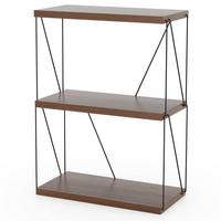 REGAL Vertikales Walnuss - Walnussfarben, Metall (61/82/29.5cm) - COSTWAY