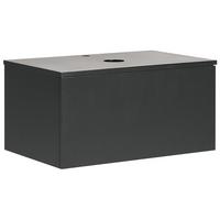 WASCHBECKENUNTERSCHRANK wandmontiertk 80 cm Schwarz Alzira - Schwarz, Holzwerkstoff (80/40/52cm) - Beliani