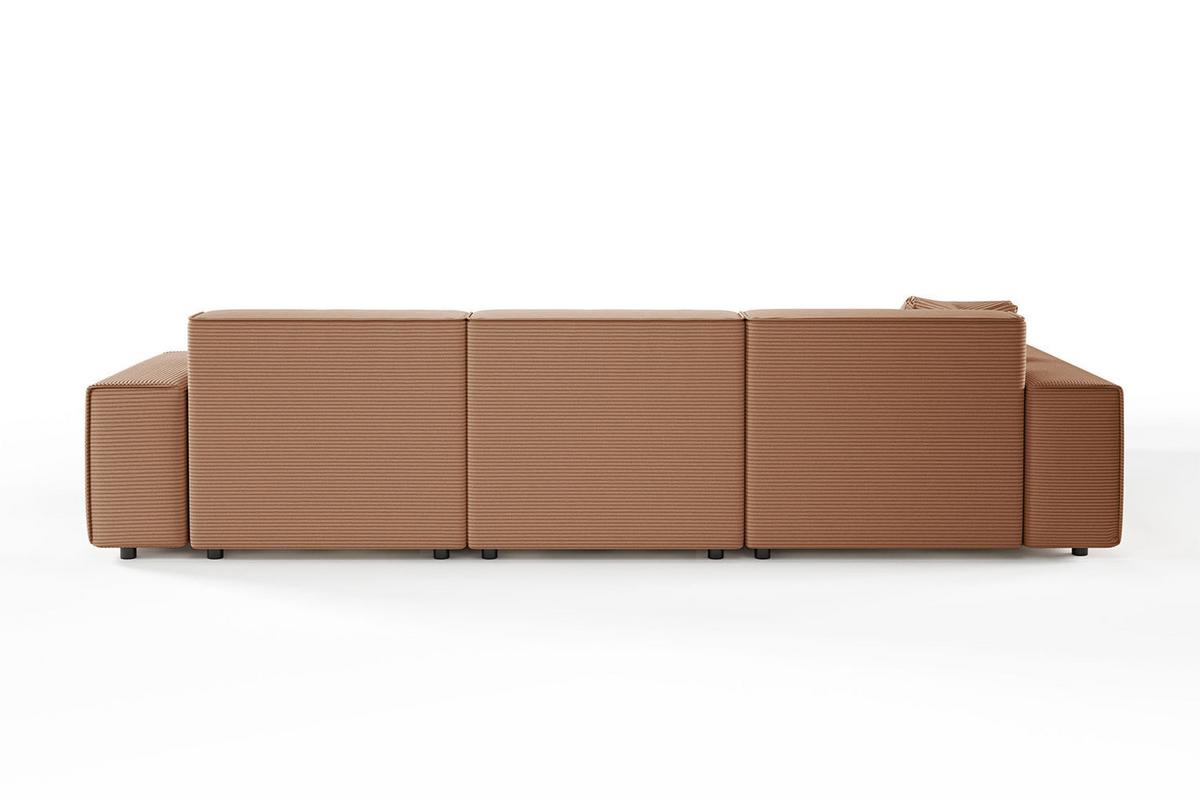 ECKSOFA RANI Braun Cord - Schwarz/Braun, Kunststoff/Textil (299/189cm) - KAWOLA