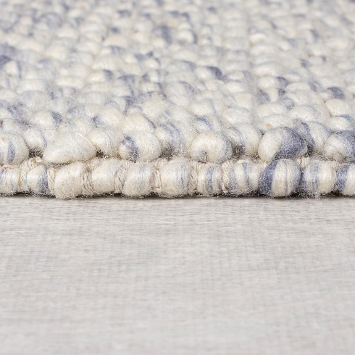 WOLLTEPPICH handgewebt MEDWAY, einfarbig, Hellblau, 80 x 150 cm - Blau, Textil (150/80cm) - KADIMA DESIGN