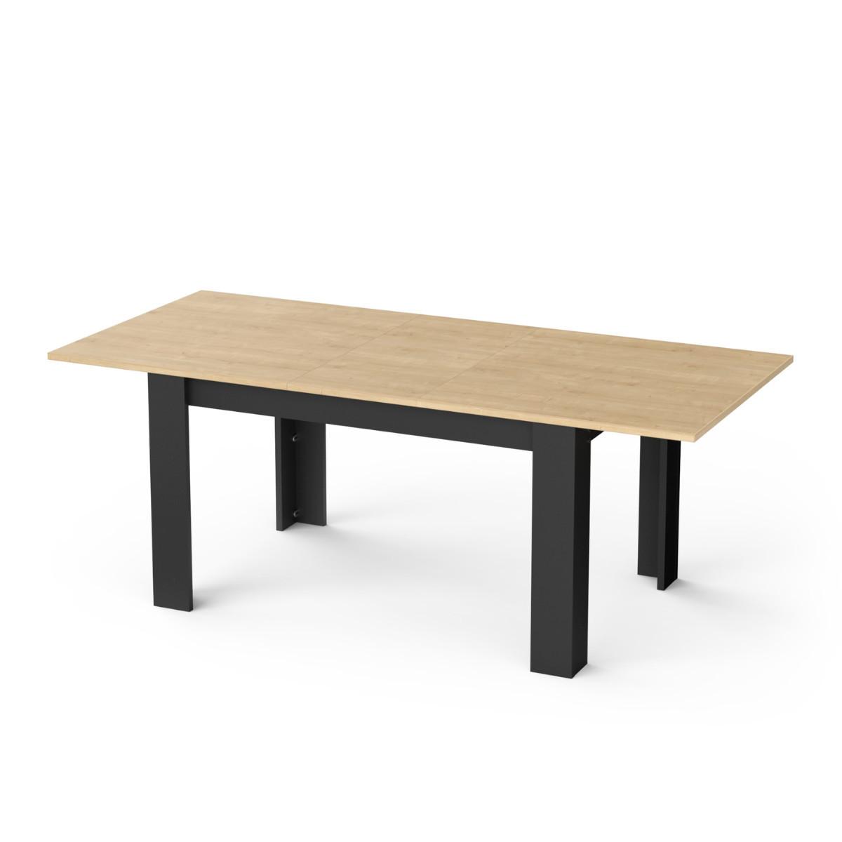 TISCH von 160 bis 200 cm in hamilton-eiche dekor und mattem schwarz - craft 160/90/77 cm - Eschefarben, Holzwerkstoff (23.8/90/77cm) - Calicosy